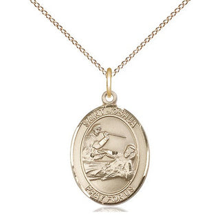 14kt Gold Filled Saint Joshua Medal Religious Jewelry Engraved Catholic Saint Jewelry