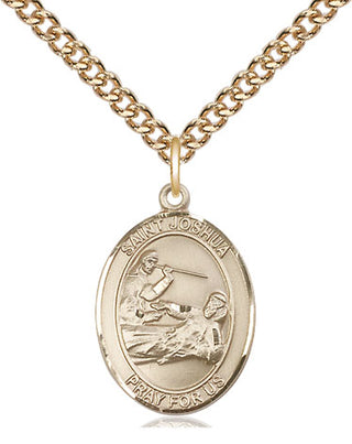 14kt Gold Filled Saint Joshua Medal Religious Jewelry Engraved Catholic Saint Jewelry