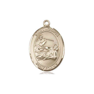 14kt Gold Saint Joshua Medal Engraved Catholic Saint Jewelry