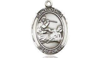 Pewter Saint Joshua Medal Engraved Catholic Saint Jewelry