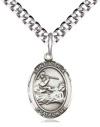 Pewter Saint Joshua Medal Religious Jewelry Engraved Catholic Saint Jewelry