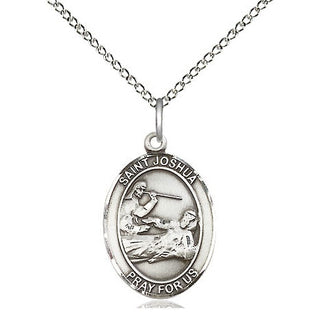 Sterling Silver Saint Joshua Medal Religious Jewelry Engraved Catholic Saint Jewelry