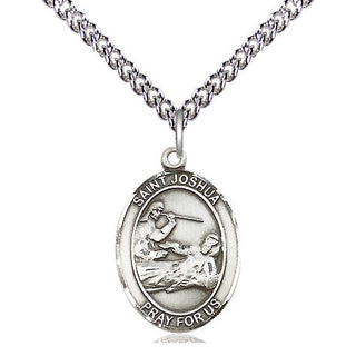 Sterling Silver Saint Joshua Medal Religious Jewelry Engraved Catholic Saint Jewelry