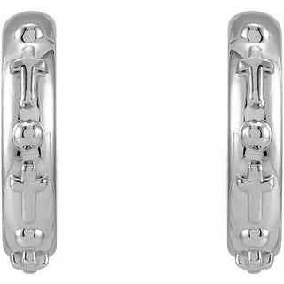 Platinum Rosary Hoop Earrings