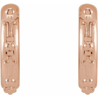 14K Rose Rosary Hoop Earrings