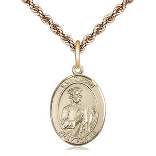 14kt Gold Filled Saint Jude Medal Religious Jewelry Engraved Catholic Saint Jewelry