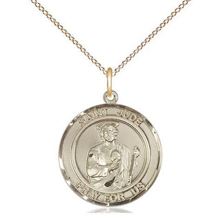 14kt Gold Filled Saint Jude Medal Religious Jewelry Engraved Catholic Saint Jewelry