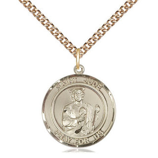 14kt Gold Filled Saint Jude Medal Religious Jewelry Engraved Catholic Saint Jewelry