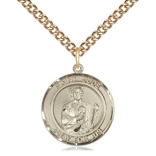 14kt Gold Filled Saint Jude Medal Religious Jewelry Engraved Catholic Saint Jewelry