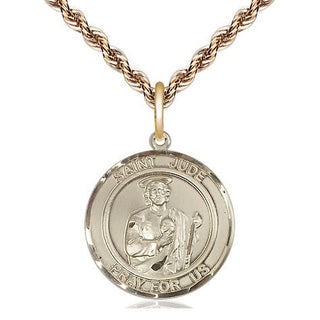 14kt Gold Filled Saint Jude Medal Religious Jewelry Engraved Catholic Saint Jewelry