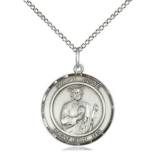 Sterling Silver Saint Jude Medal Religious Jewelry Engraved Catholic Saint Jewelry