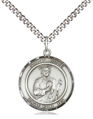 Sterling Silver Saint Jude Medal Religious Jewelry Engraved Catholic Saint Jewelry