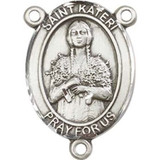Sterling Silver Saint Kateri Tekakwitha Rosary Center