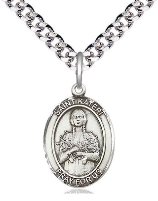 Pewter Saint Kateri Medal Religious Jewelry Engraved Catholic Saint Jewelry