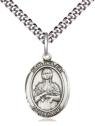 Pewter Saint Kateri Medal Religious Jewelry Engraved Catholic Saint Jewelry