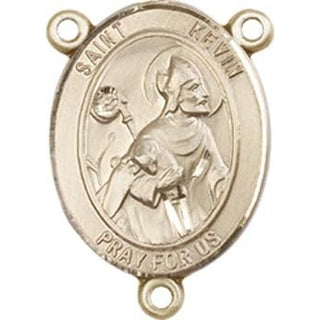 14kt Gold Filled Saint Kevin Rosary Center Rosary Center Engraved Catholic Saint Jewelry