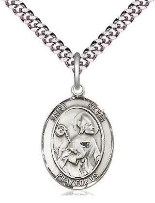 Pewter Saint Kevin Medal Religious Jewelry Engraved Catholic Saint Jewelry