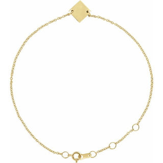 14K Yellow Engravable Geometric 6 1/2-7 1/2" Bracelet
