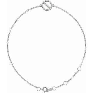 Platinum .03 CTW Natural Diamond Circle 6 1/2-7 1/2" Bracelet 
