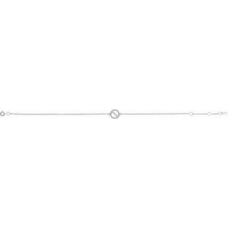 14K White .03 CTW Natural Diamond Circle 6 1/2-7 1/2" Bracelet 
