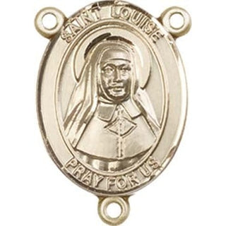 14kt Gold Filled Saint Louise de Marillac Rosary Center Rosary Center Engraved Catholic Saint Jewelry