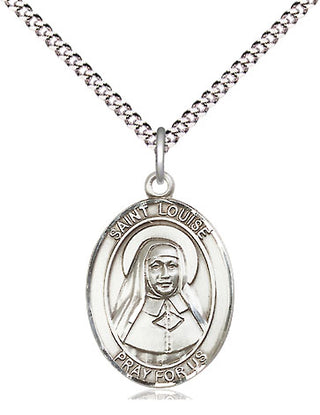 Pewter Saint Louise de Marillac Medal Religious Jewelry Engraved Catholic Saint Jewelry