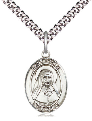 Pewter Saint Louise de Marillac Medal Religious Jewelry Engraved Catholic Saint Jewelry
