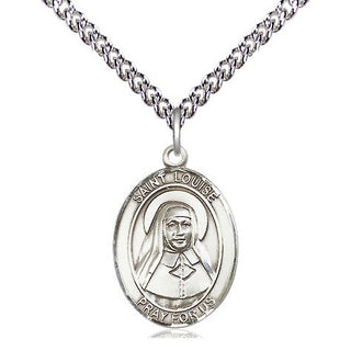 Sterling Silver Saint Louise de Marillac Medal Religious Jewelry Engraved Catholic Saint Jewelry