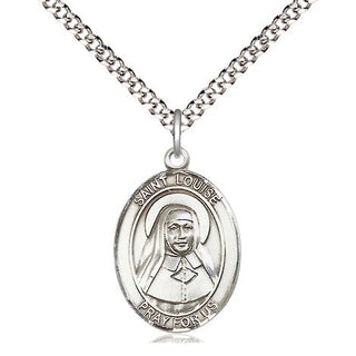 Sterling Silver Saint Louise de Marillac Medal Religious Jewelry Engraved Catholic Saint Jewelry