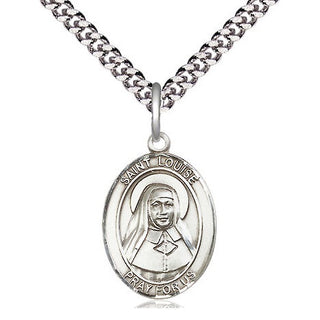 Sterling Silver Saint Louise de Marillac Medal Religious Jewelry Engraved Catholic Saint Jewelry