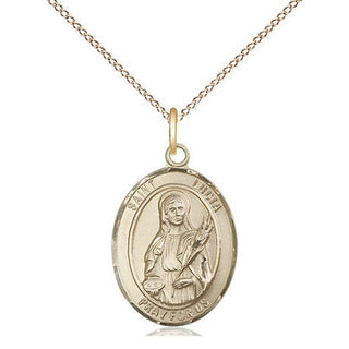 14kt Gold Filled Saint Lucia of Syracuse Medal Religious Jewelry Engraved Catholic Saint Jewelry