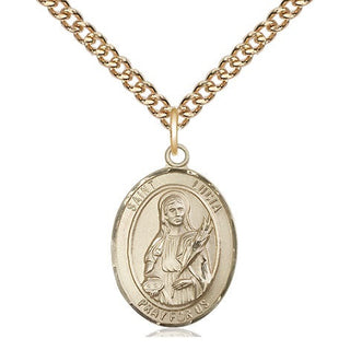 14kt Gold Filled Saint Lucia of Syracuse Medal Religious Jewelry Engraved Catholic Saint Jewelry