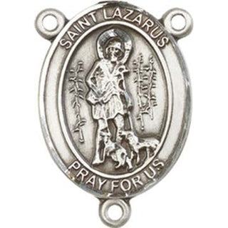 Sterling Silver Saint Lazarus Rosary Center