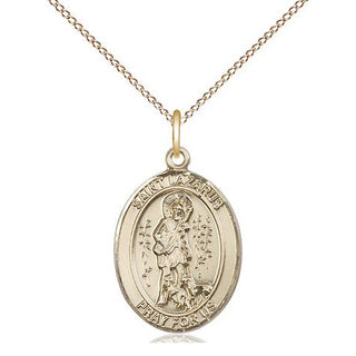 14kt Gold Filled Saint Lazarus Medal Religious Jewelry Engraved Catholic Saint Jewelry