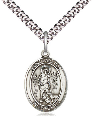 Pewter Saint Lazarus Medal Religious Jewelry Engraved Catholic Saint Jewelry