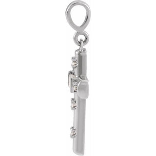 Platinum 1/8 CTW Natural Diamond Cross Pendant