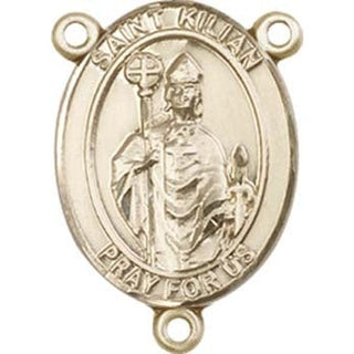 14kt Gold Filled Saint Kilian Rosary Center Rosary Center Engraved Catholic Saint Jewelry