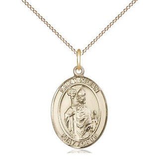 14kt Gold Filled Saint Kilian Medal Religious Jewelry Engraved Catholic Saint Jewelry