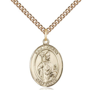 14kt Gold Filled Saint Kilian Medal Religious Jewelry Engraved Catholic Saint Jewelry