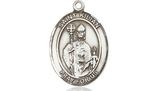 Pewter Saint Kilian Medal Engraved Catholic Saint Jewelry