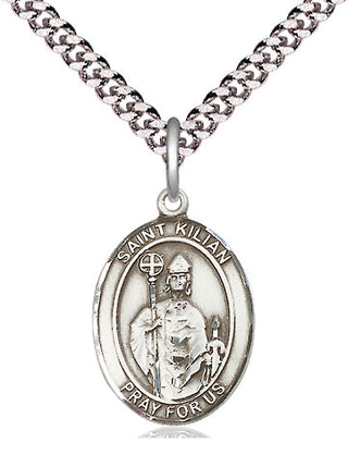 Pewter Saint Kilian Medal Religious Jewelry Engraved Catholic Saint Jewelry