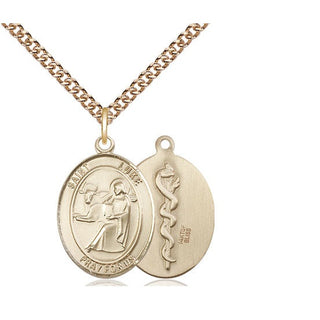 14kt Gold Filled Saint Luke the Apostle Medal Religious Jewelry