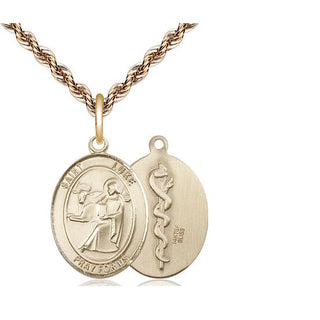 14kt Gold Filled Saint Luke the Apostle Medal Religious Jewelry