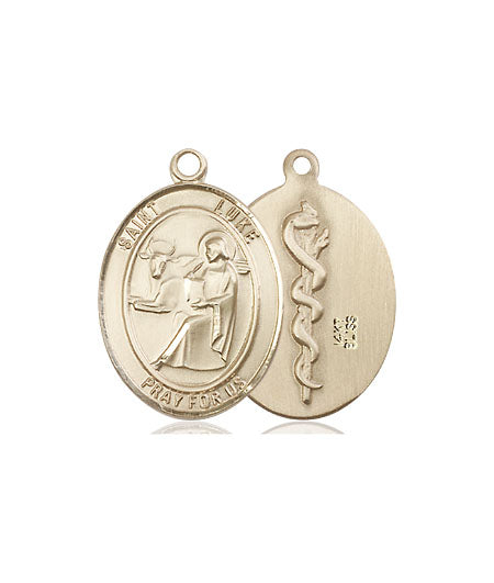 14kt Gold Saint Luke the Apostle Medal Medium Religious Jewelry ...