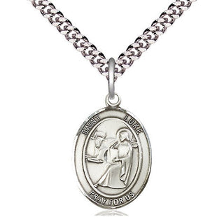 Pewter Saint Luke the Apostle Medal Religious Jewelry