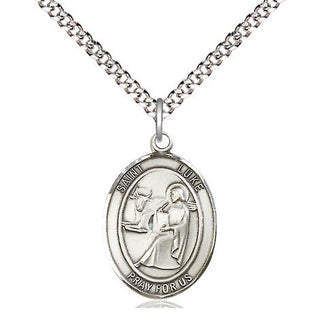 Pewter Saint Luke the Apostle Medal Religious Jewelry