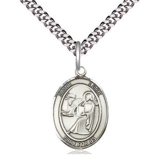 Pewter Saint Luke the Apostle Medal Religious Jewelry