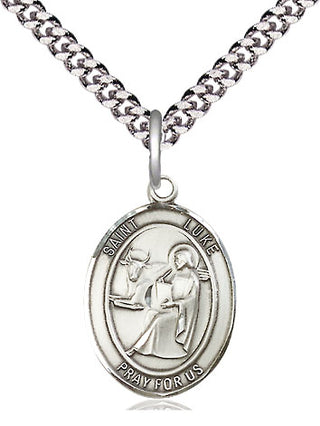 Sterling Silver Saint Luke the Apostle Medal Religious Jewelry