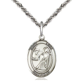 Sterling Silver Saint Luke the Apostle Medal Religious Jewelry