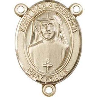 14kt Gold Filled Saint Maria Faustina Rosary Center Rosary Center Engraved Catholic Saint Jewelry